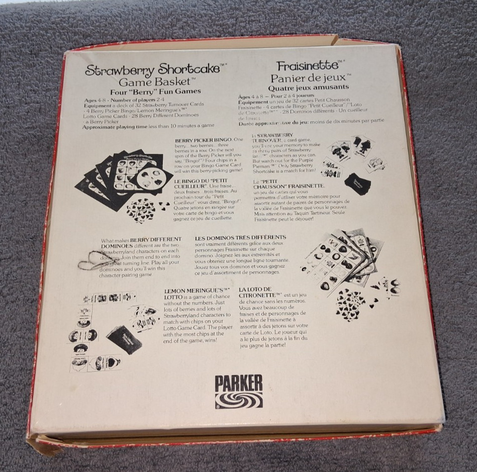 Strawberry Shortcake Fraisinette Berry Game Basket Panier De Jeux French 1981