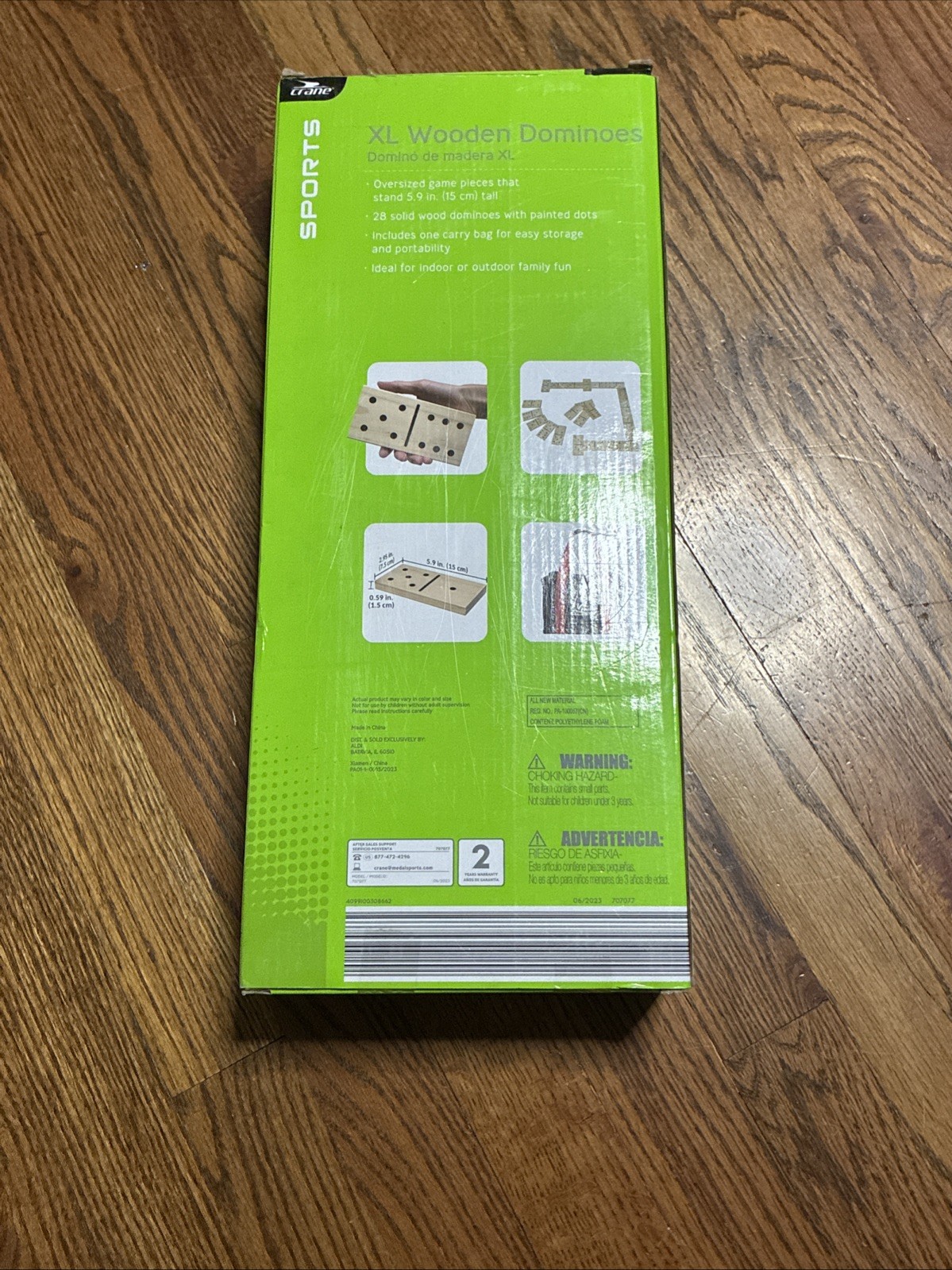 Crane XL Wooden Dominoes Brand New Family Fun Comes With Free Carry Bag NIB