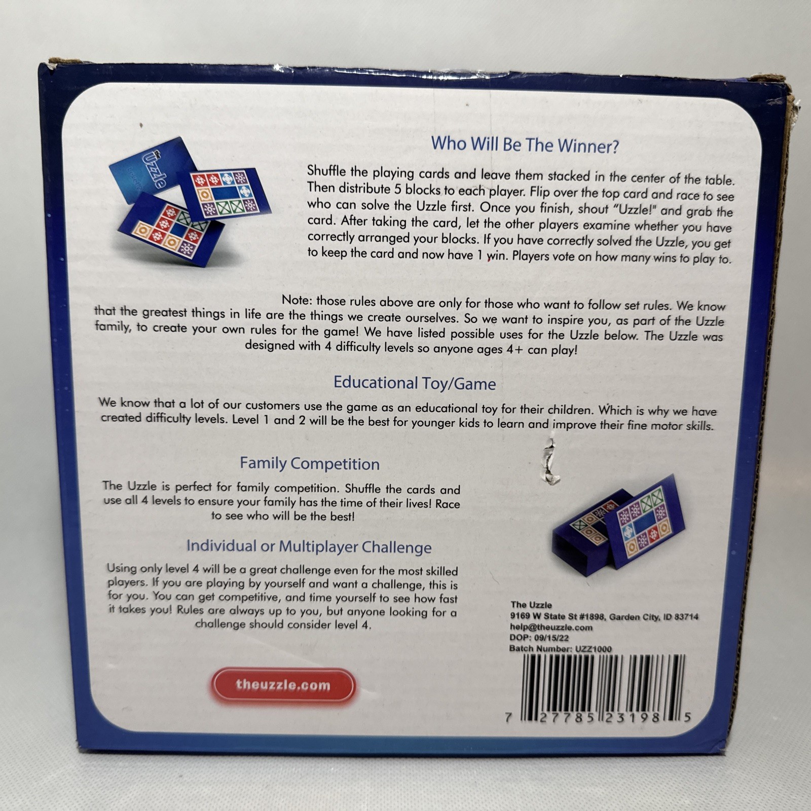 THE UZZLE 2.0 Popular Card / Board Game Family Adults Kids 4+ 100 New Challenges