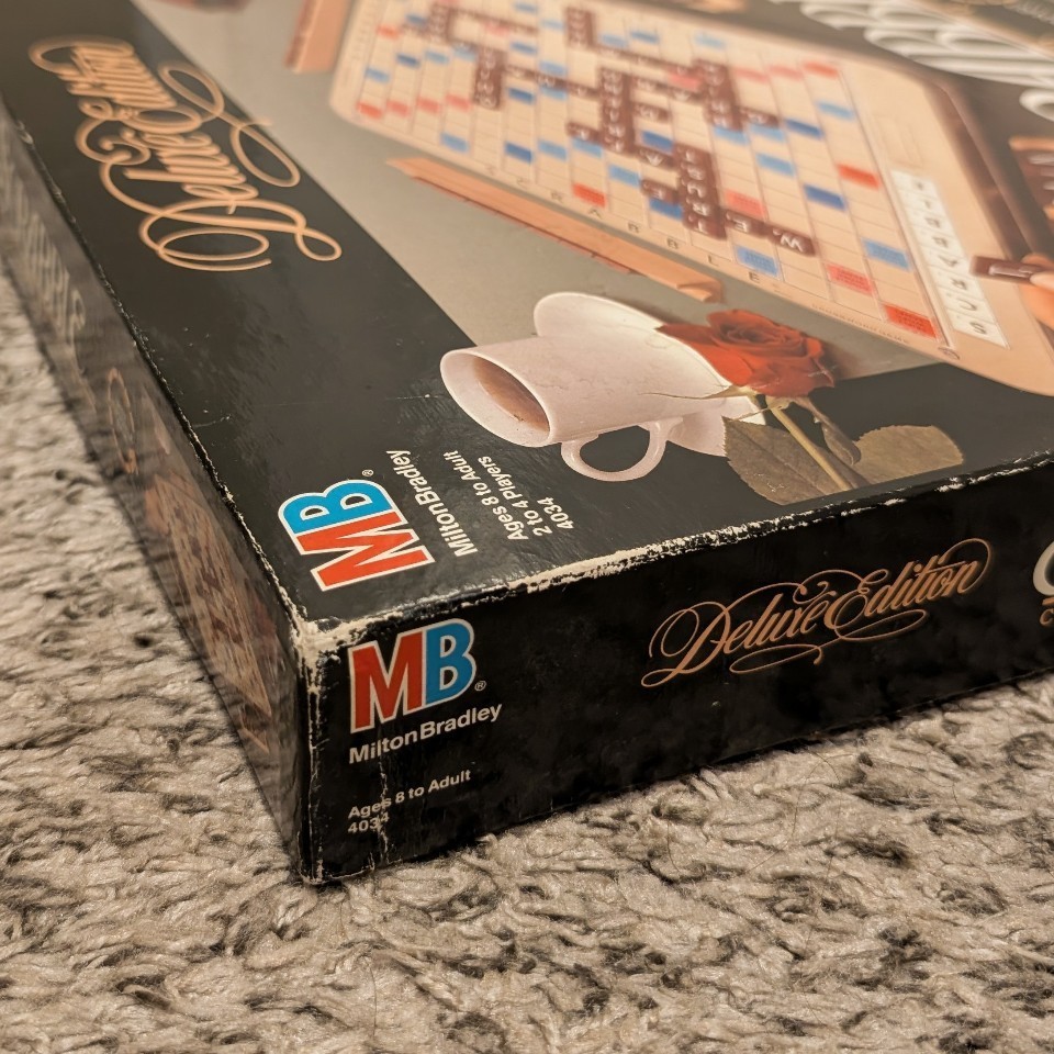 Scrabble Deluxe Edition Turntable Crossword Rotating Milton Bradley 1989 Complet