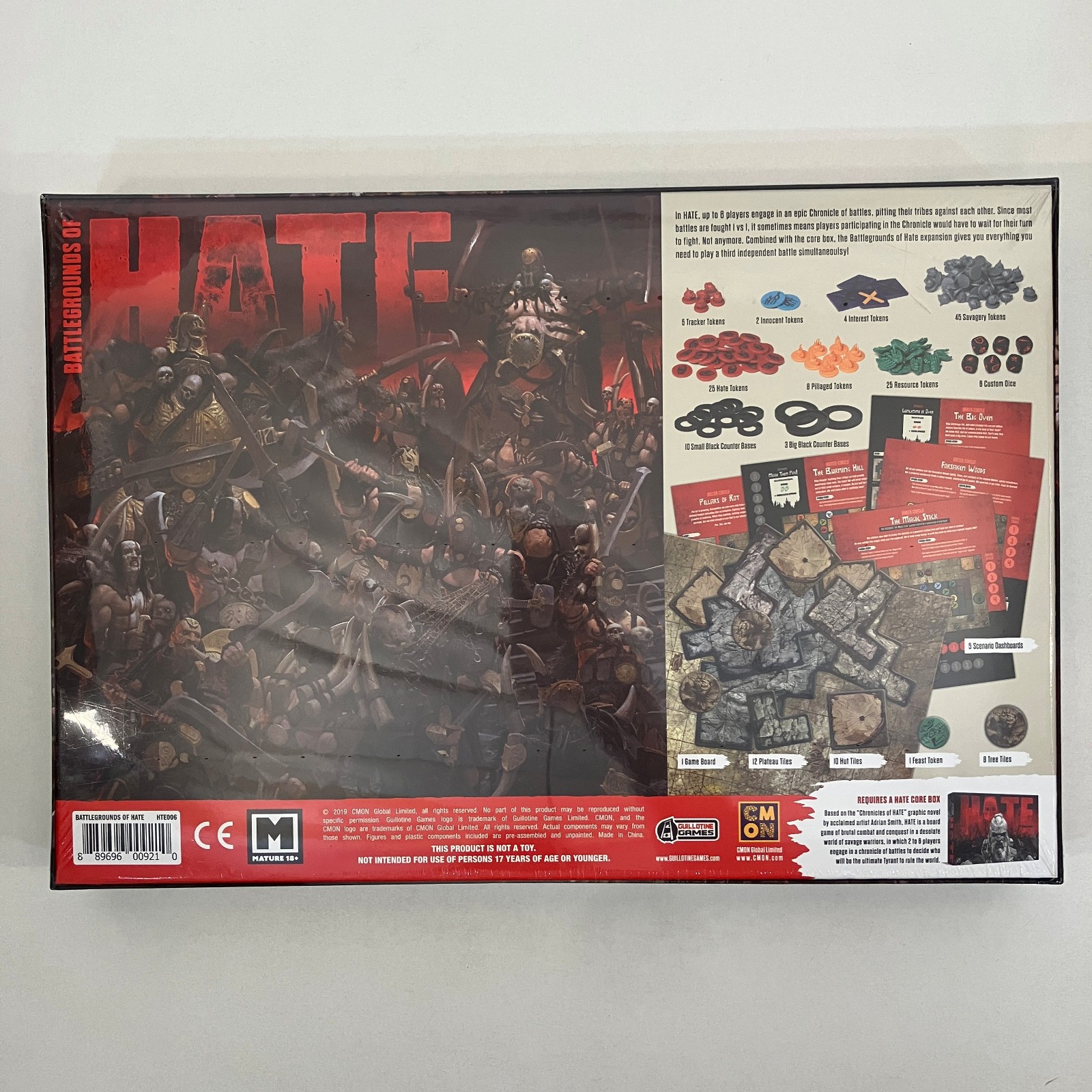 HATE Board Game Kickstarter Exclusive with Extras 2019 CMON Guillotine Games Lot