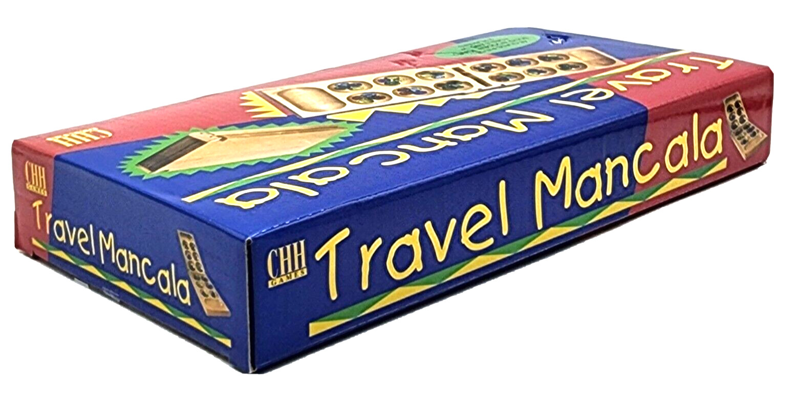 NEW CHH Travel Mancala Game Set – Folding Wood Board with Glass Stones