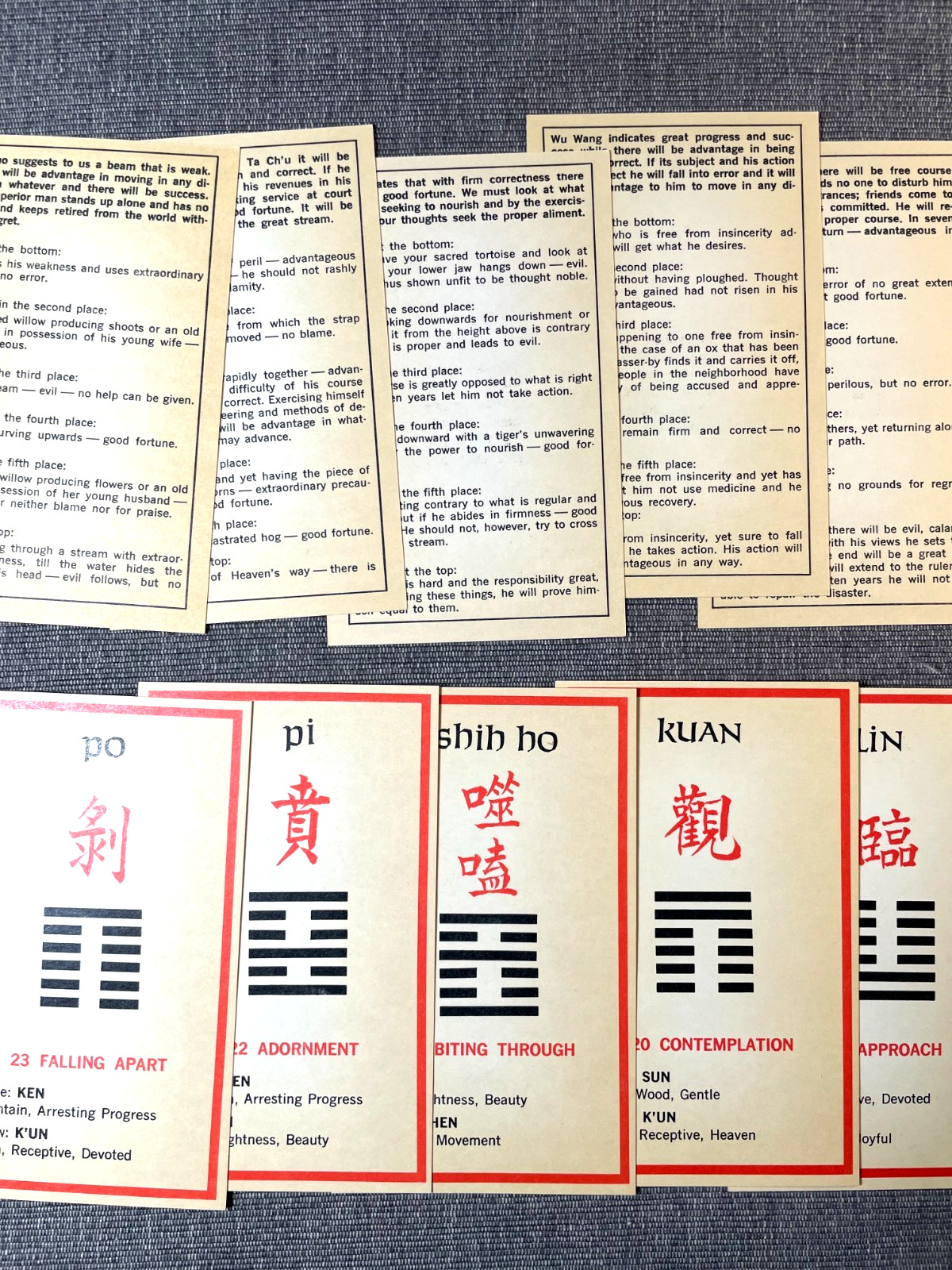 I Ching Cards Complete Boxed Set 1971 Vintage I Ching Productions Made in USA