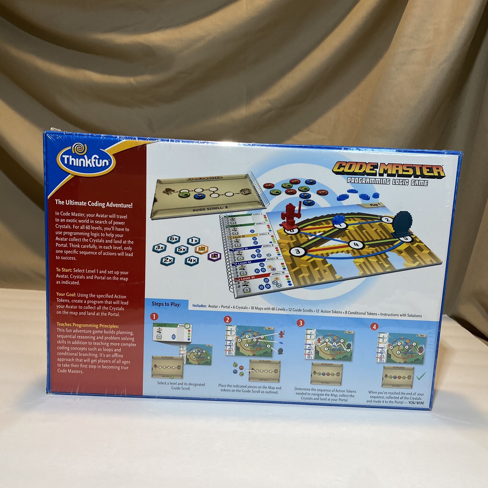 CODE MASTER PROGRAMMING LOGIC GAME BY THINKFUN 60 LEVELS TEACHES PROGRAMMING NEW