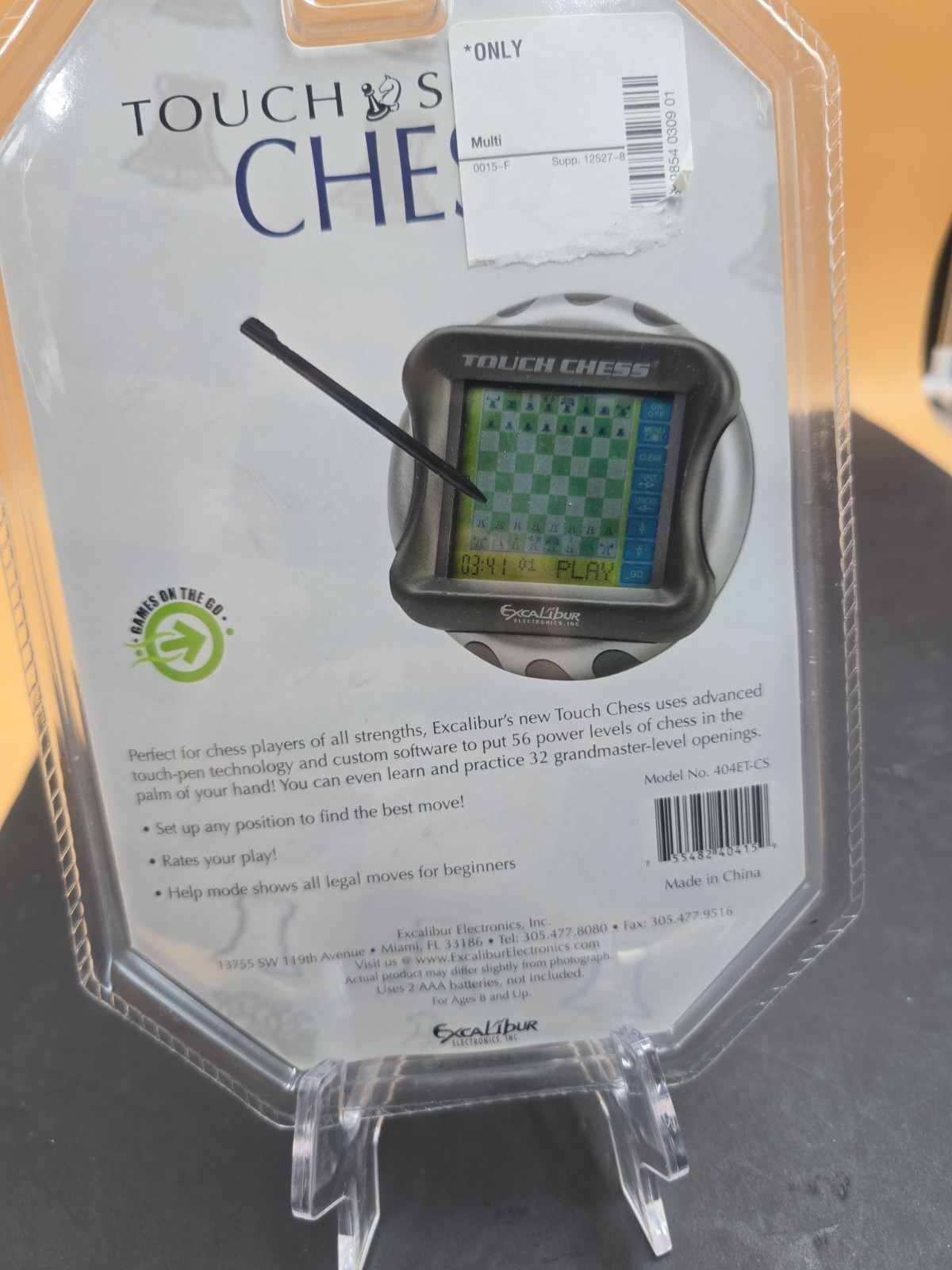 Excalibur Electronics Touch Chess II NIP Handheld Electronic w/Touch Screen.