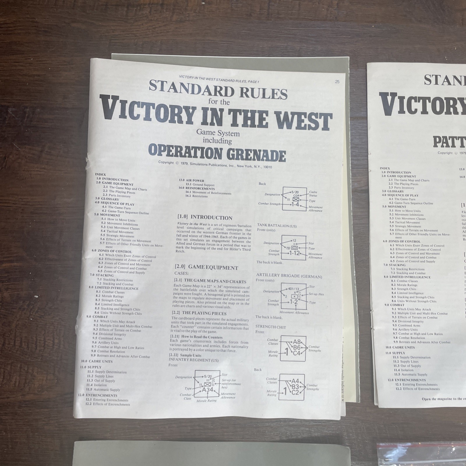 SPI War Game 1979 VICTORY IN THE WEST OPERATION GRENADE vol 1& 2 no box