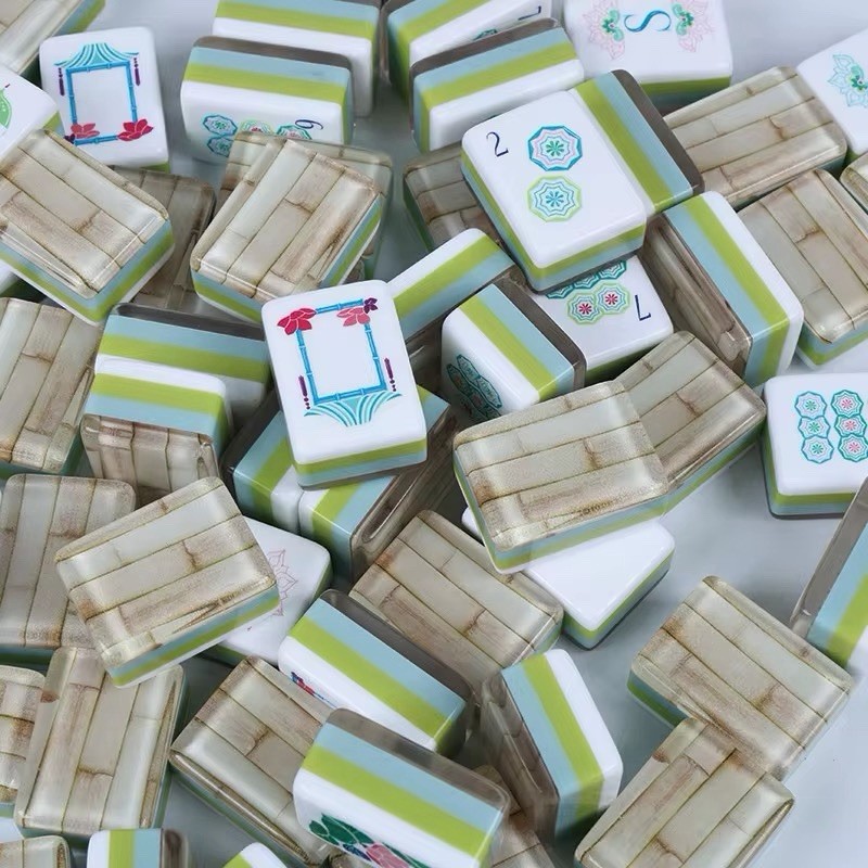 NEW! Vibrant Bamboo Grain Acrylic 4-Layer American Mahjong Tile Set 160 Tiles