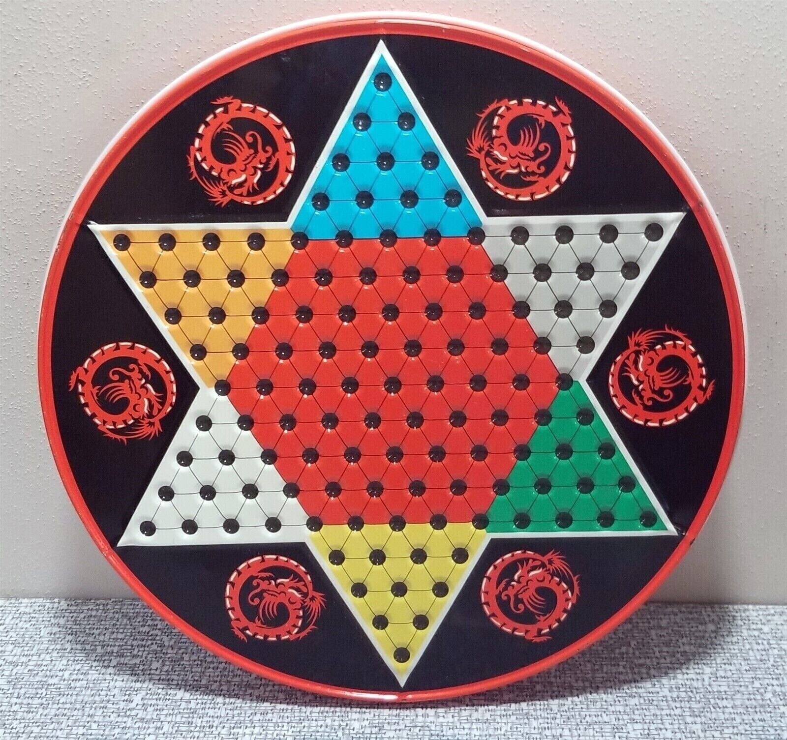 Vintage OHIO ART CHINESE CHECKERS Round Game TIN 537C177 TIN ONLY Two Sided