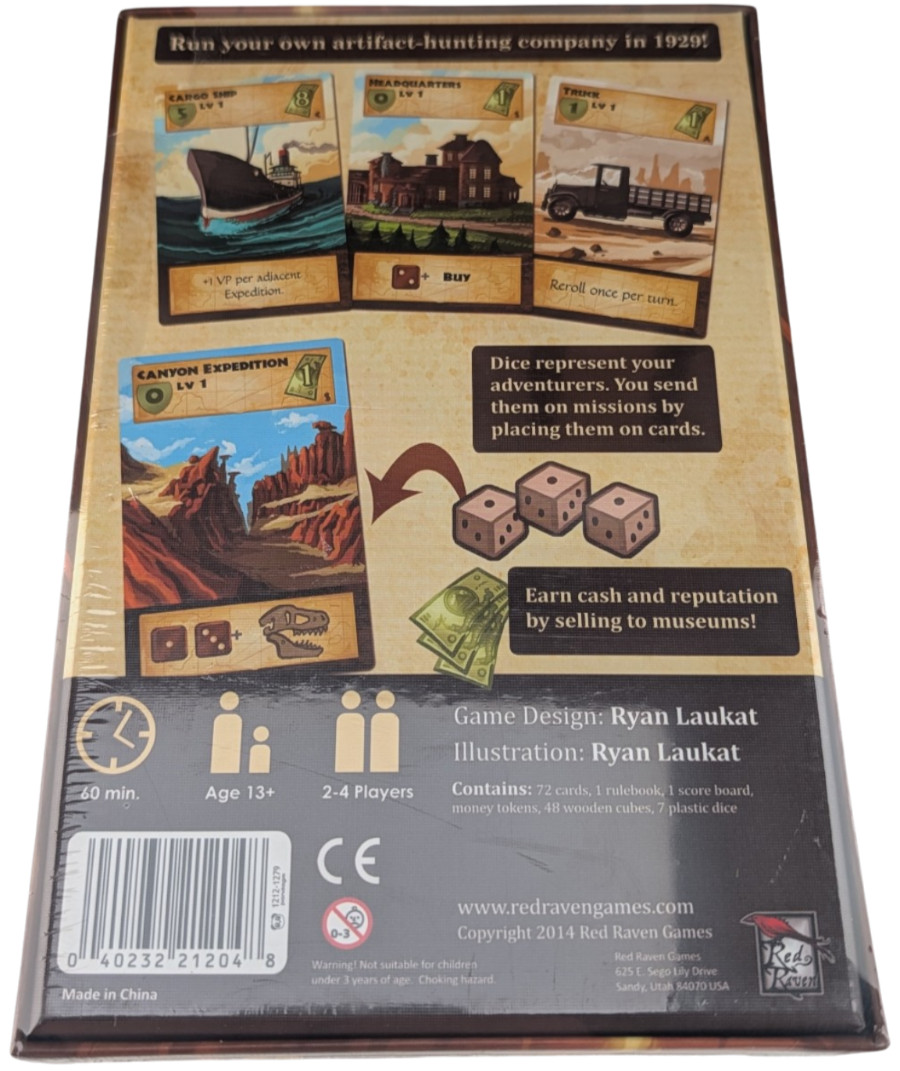 Artifacts Inc Board Game Red Raven Games RVM008 Ryan Laukat New Sealed