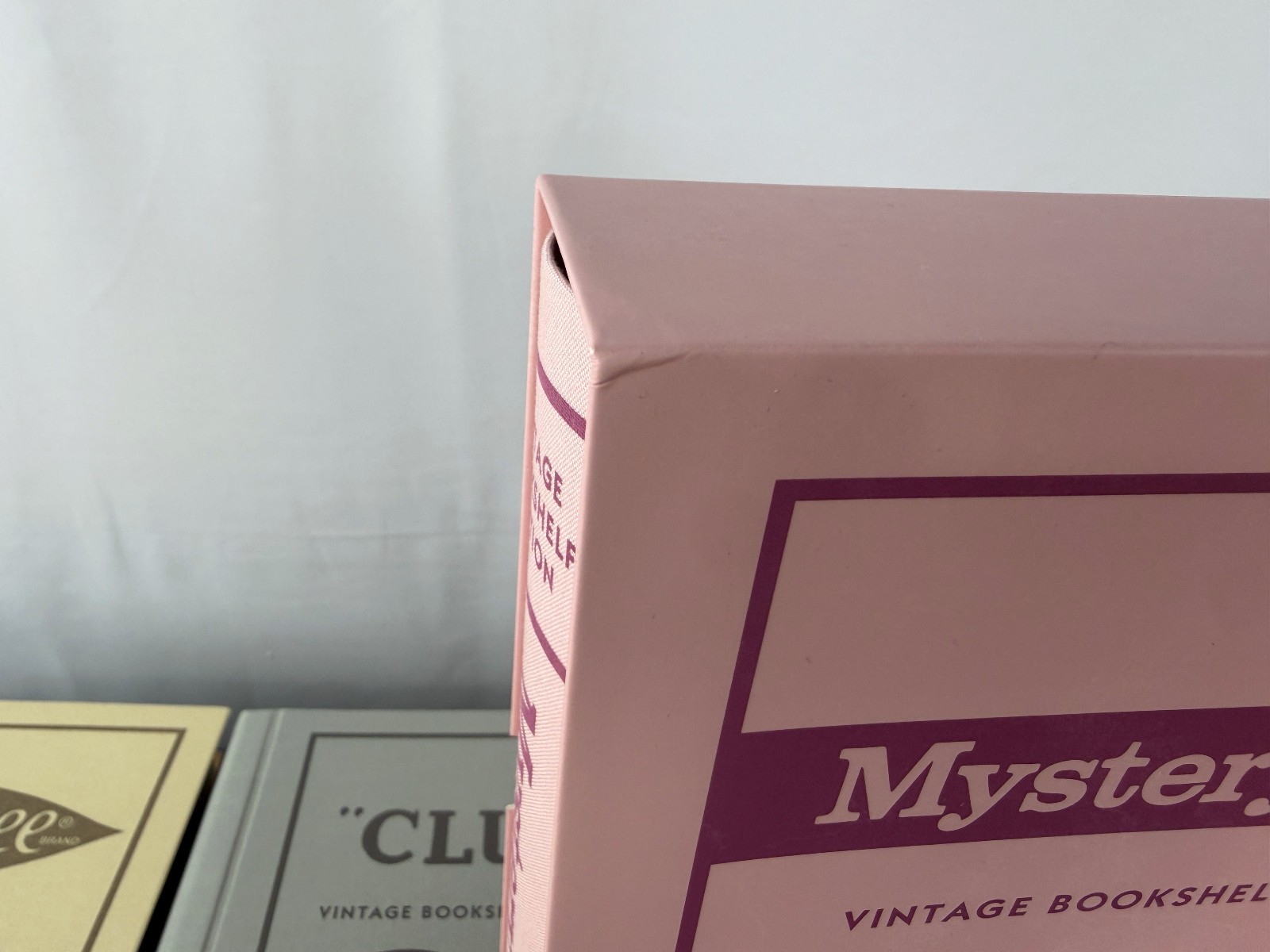 Yahtzee, Clue, Monopoly, Mystery Date, Trouble Linen Bookshelf Games Open Box