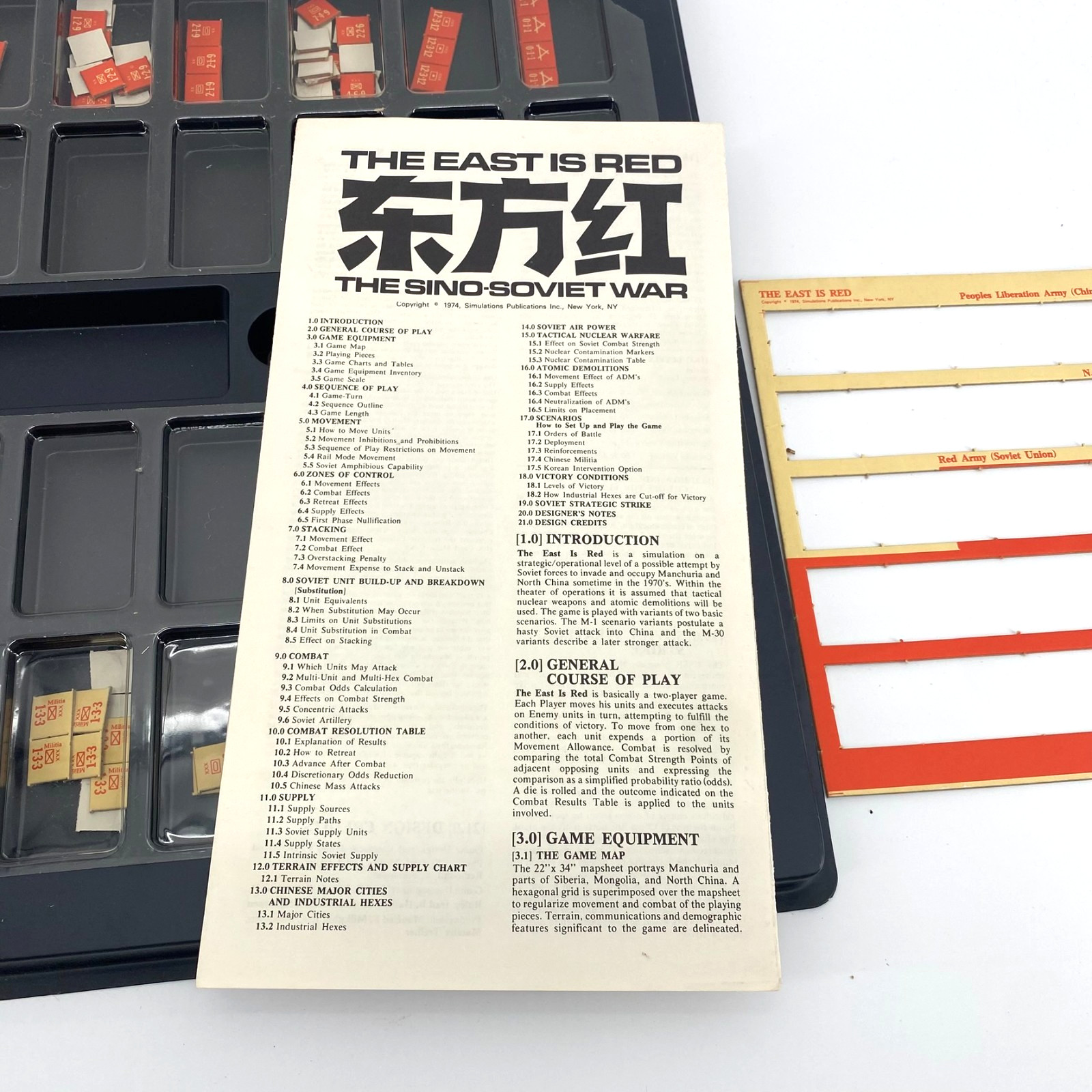 SPI 1974: The East is Red The Sino-Soviet War Strategy & Tactics Game COMPLETE