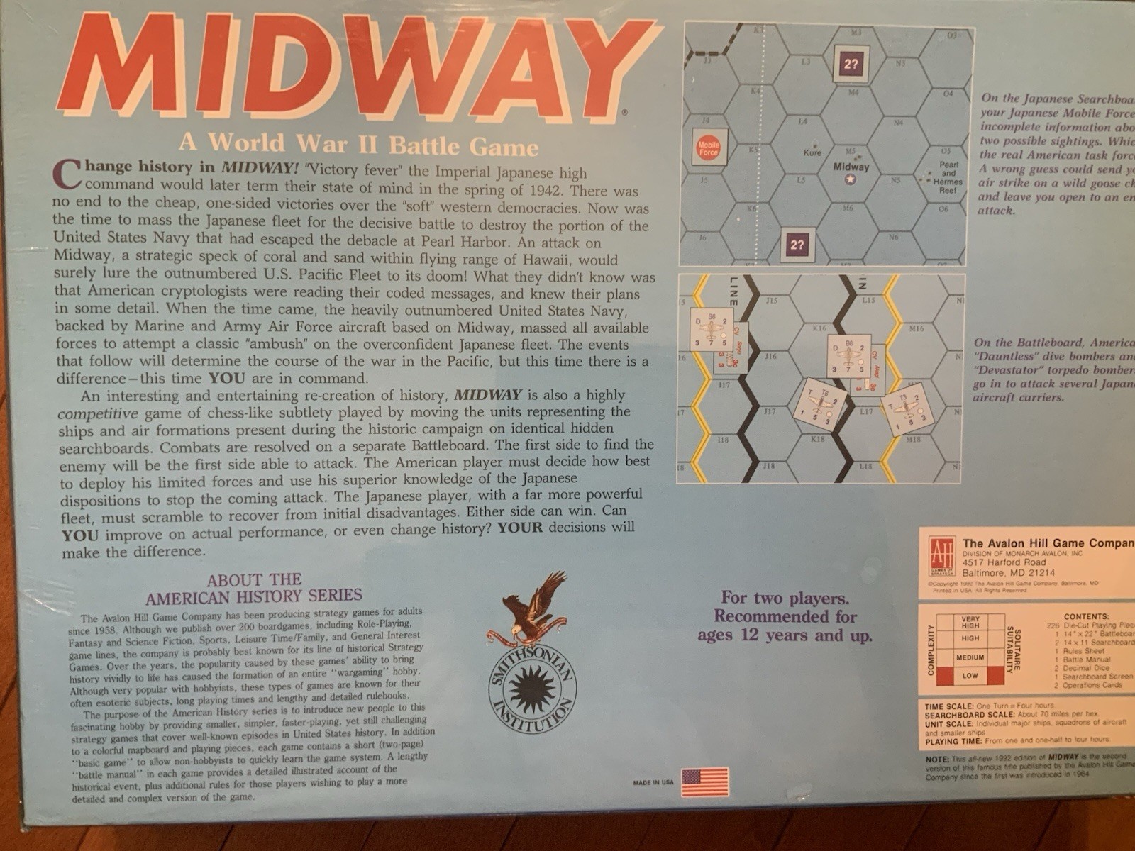 Midway (Smithsonian Edition). Avalon Hill 1992. SW
