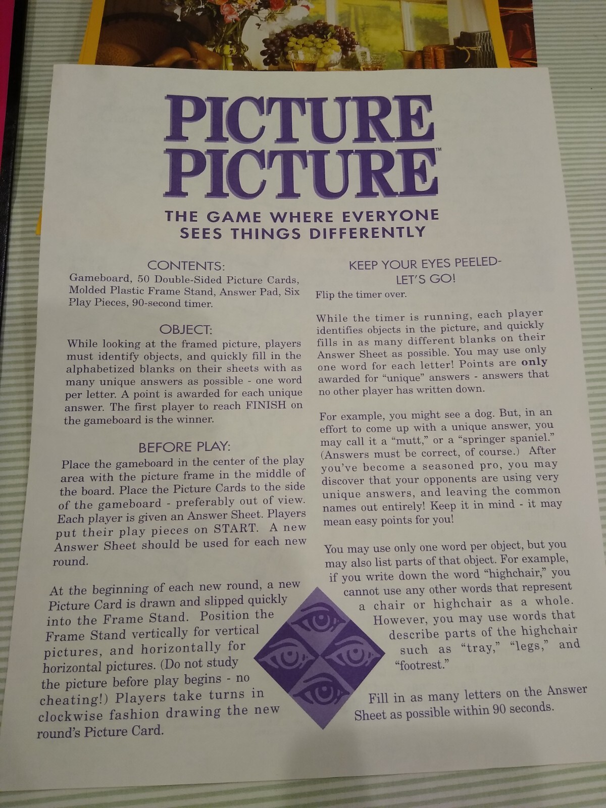 Picture Picture The Game Where Everyone Sees Things Differently Vintage Game