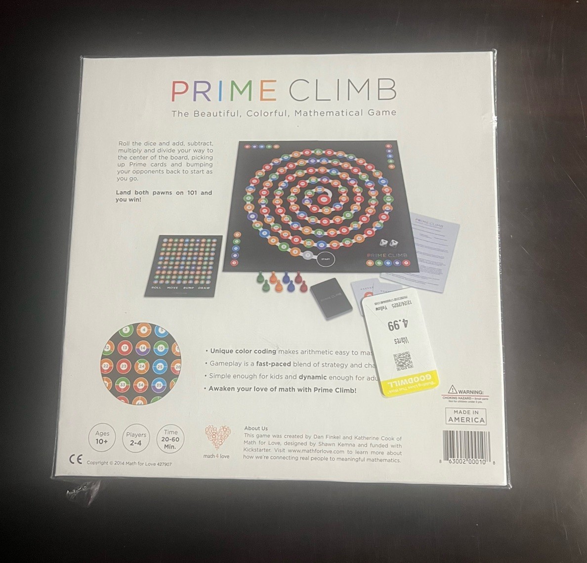 Prime Climb Math Mathematical Board Game 2014 Ages 10+ Sealed New