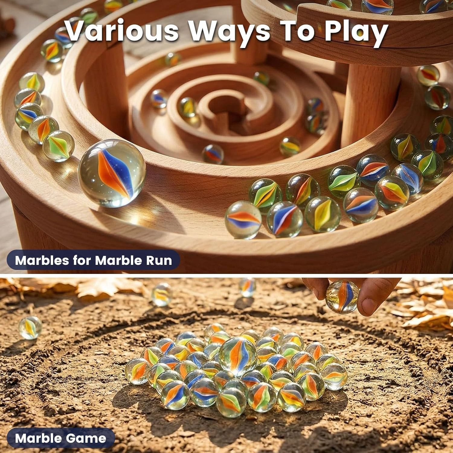 Creative 61PCS Glass Marbles Game Set – Perfect for Indoor Fun & Learning