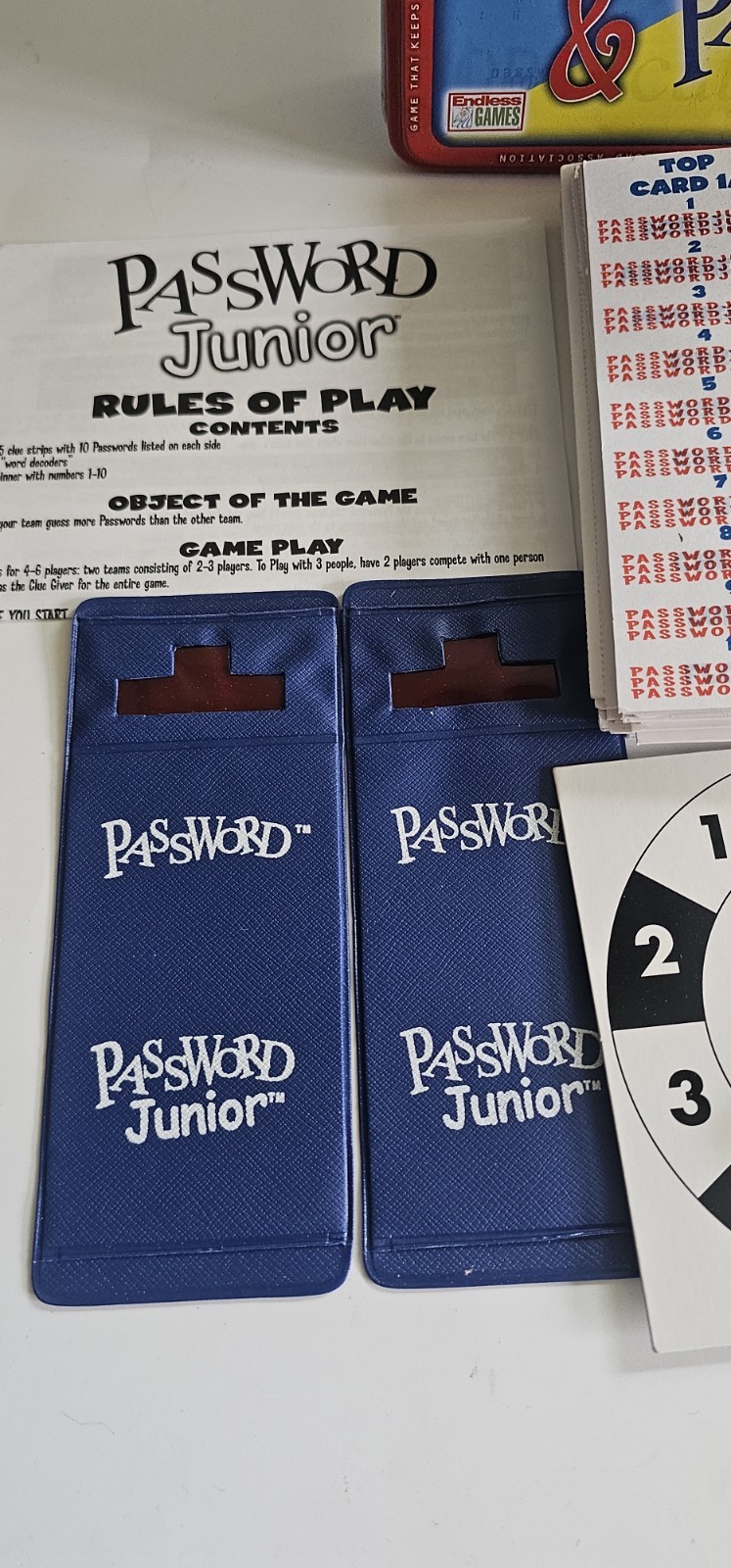 Password & Junior Combo Tin Board Game Kids Toy Word Association Endless Games