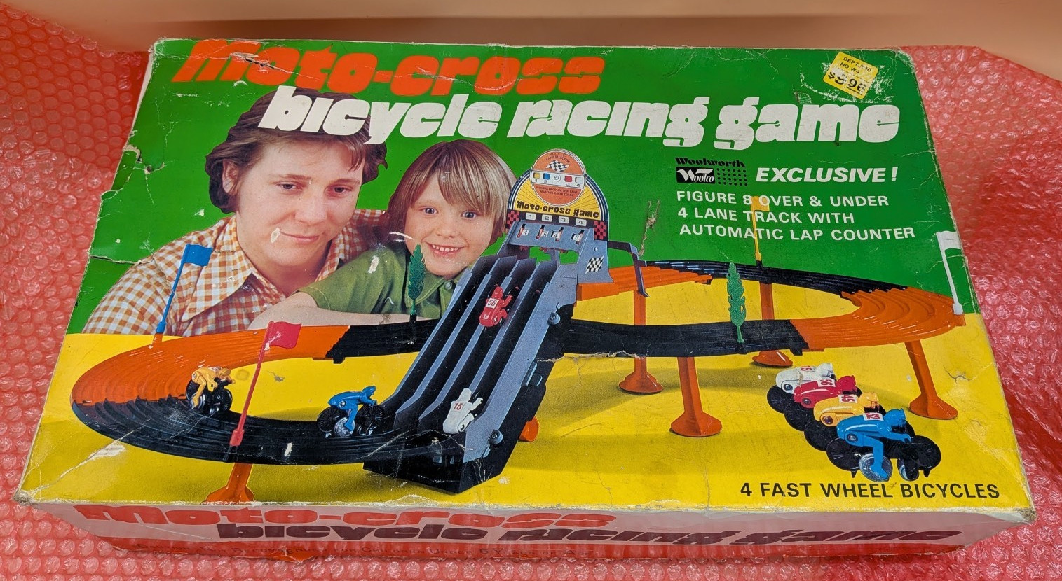 Vintage Woolworth / Tomy Moto Cross Bicycle Racing Game in Original Box