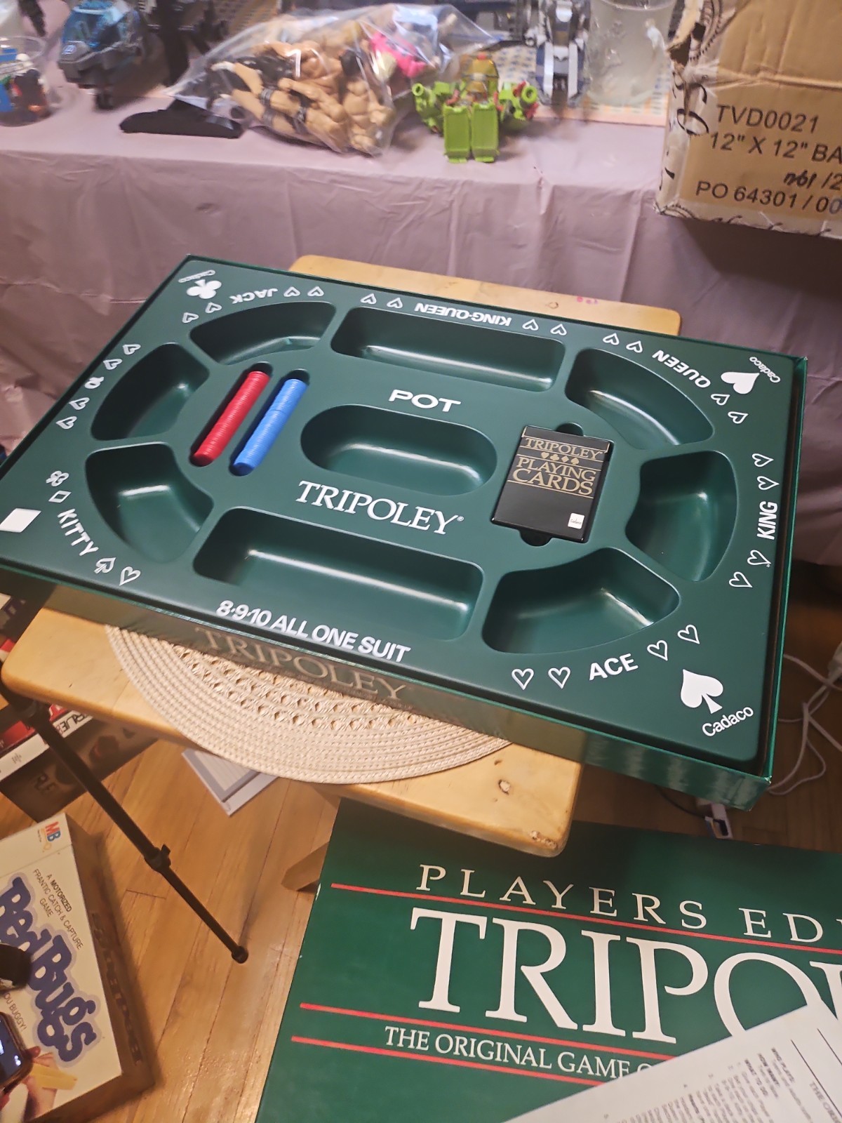 Cadaco Tripoley Game Players Edition 100 Complete 3d Plastic Tray 1989 Vintage
