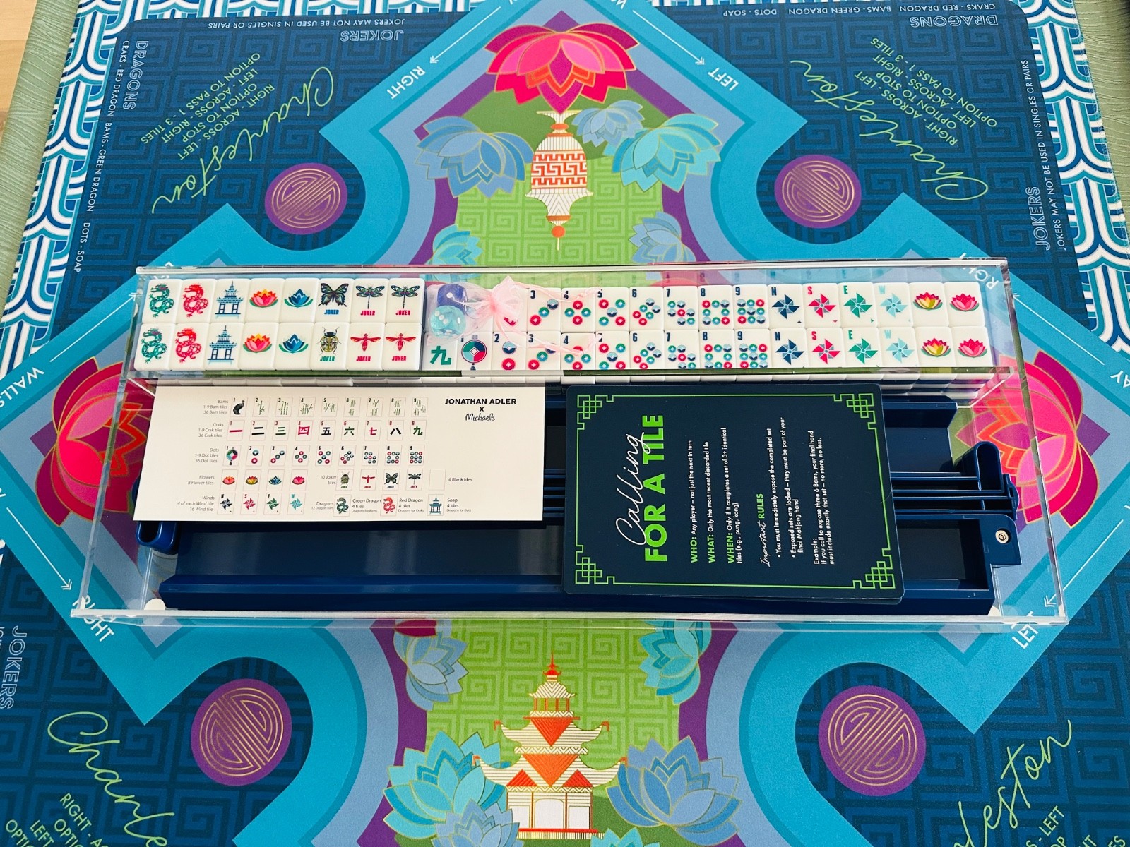 Jonathan Adler x Michael’s collaboration Mahjong Tile Set – With MAT! Fast Ship!