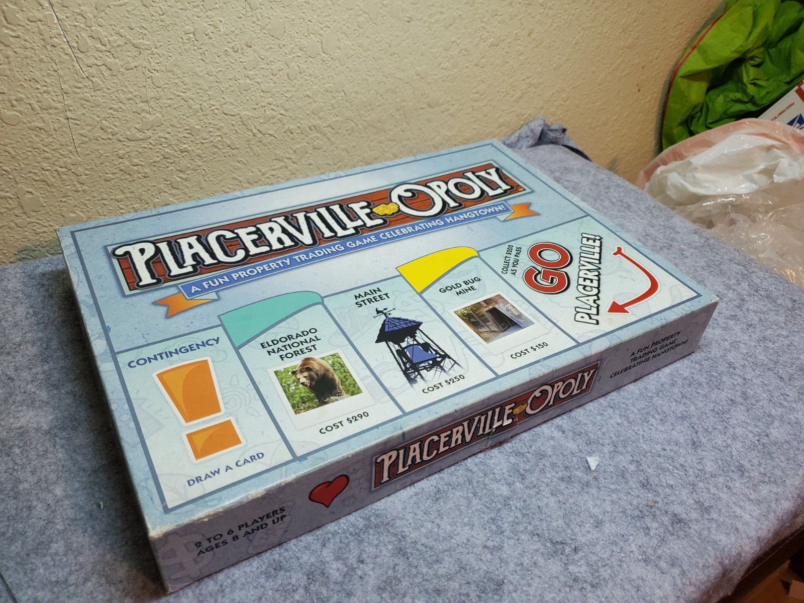 Placerville Opoly Board Game Celebrating Hangtown Late For The Sky, New in Open