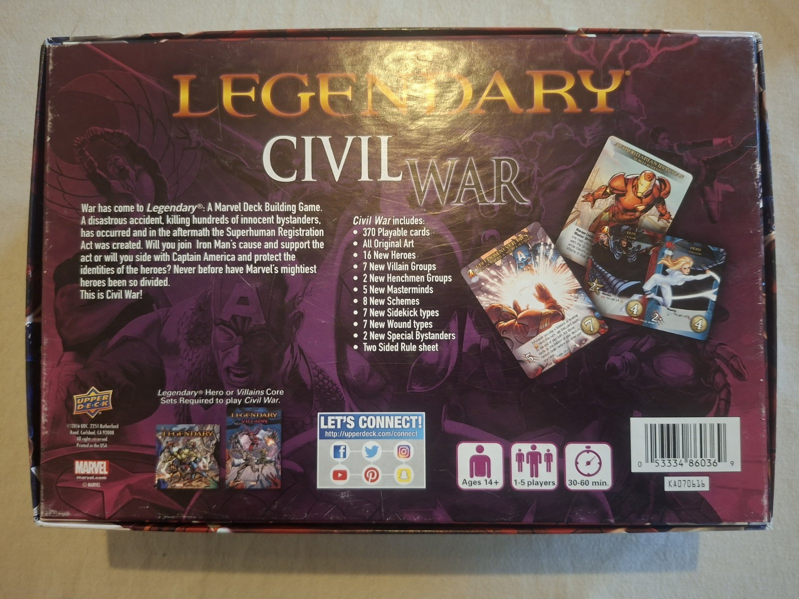 Marvel Legendary Civil War Expansion with Box (Complete)