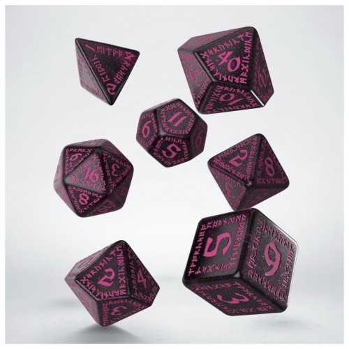 Dice Set – Runic Shimmering – Black/Magenta