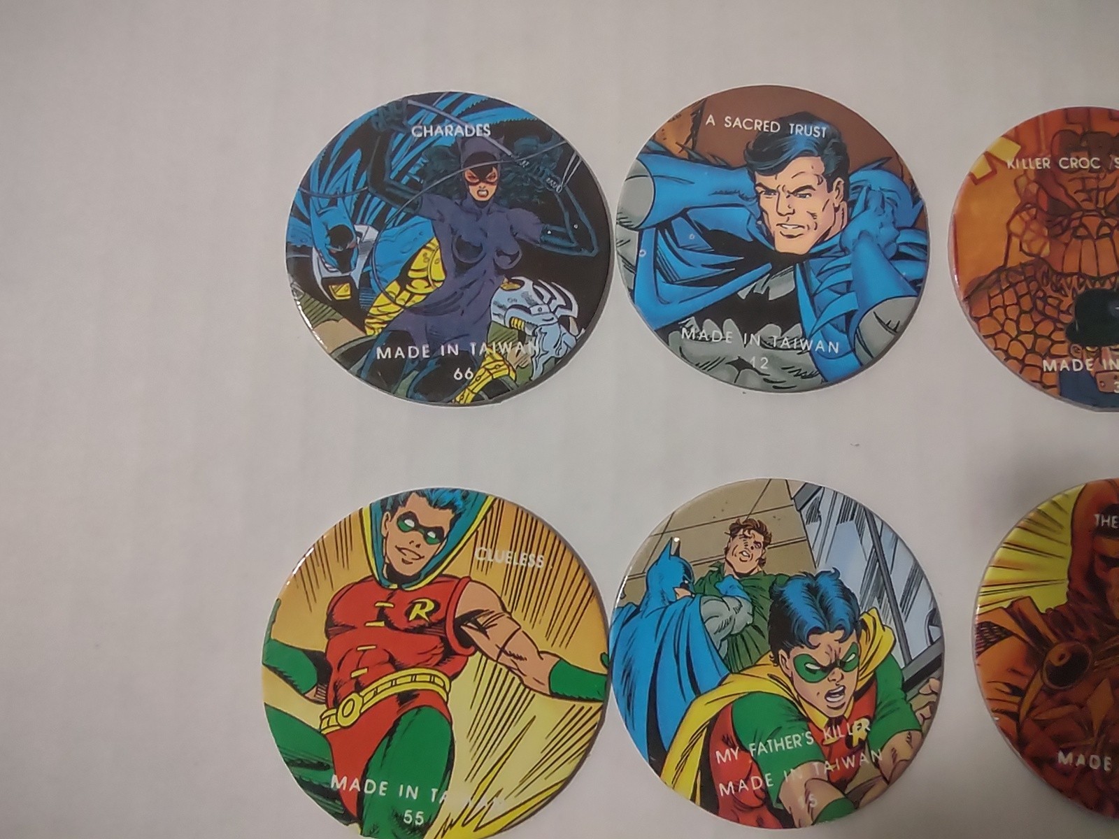 Lot of 11 DC Comics POGS Milk Caps – Vintage Batman Robin Joker Etc | Z2