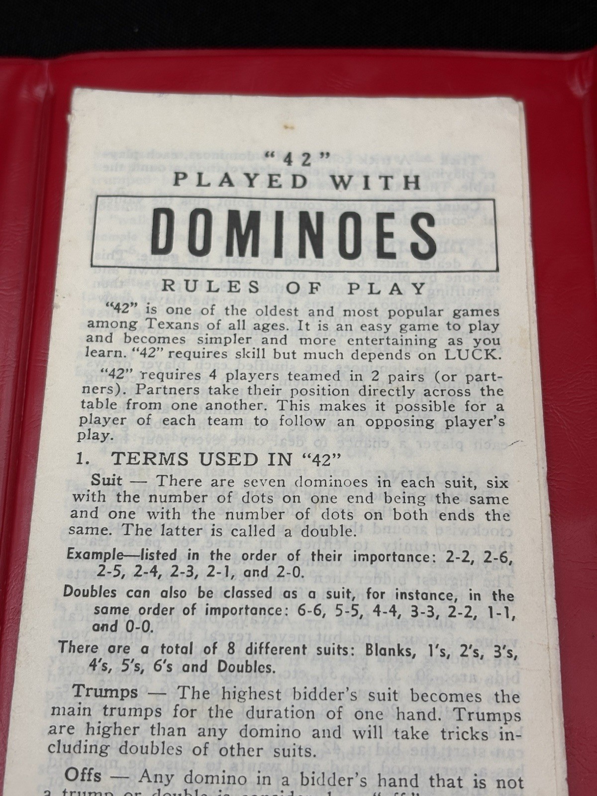 Vintage Domino by Cardinal Set Ivory Tiles Red Case Instructions