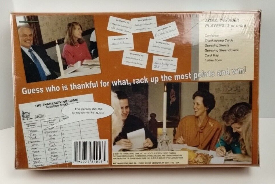 The Thanksgiving Game ThanksGuessing, ThanksSharing NEW Sealed