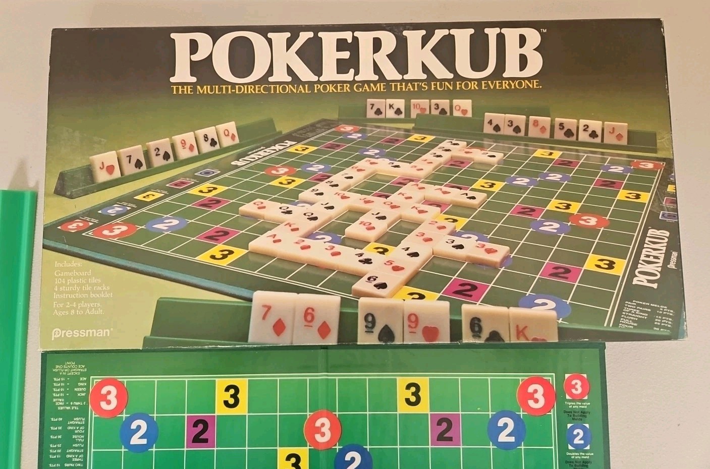Pokerkub Board Game 1983 Pressman Multi-Directional Poker Complete #5100