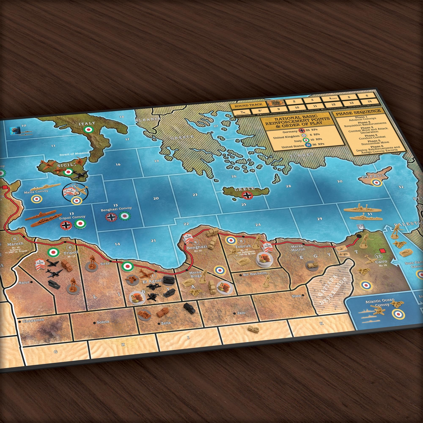 World War II North Africa Strategy Board Game for 2 to 4 Players Ages 12+