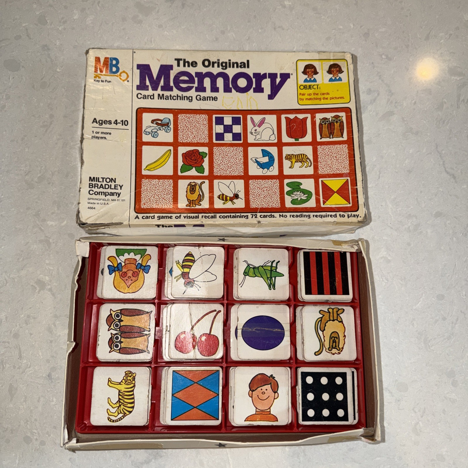 Vintage 1980 MB Original Memory Card Matching Game Complete Milton Bradley