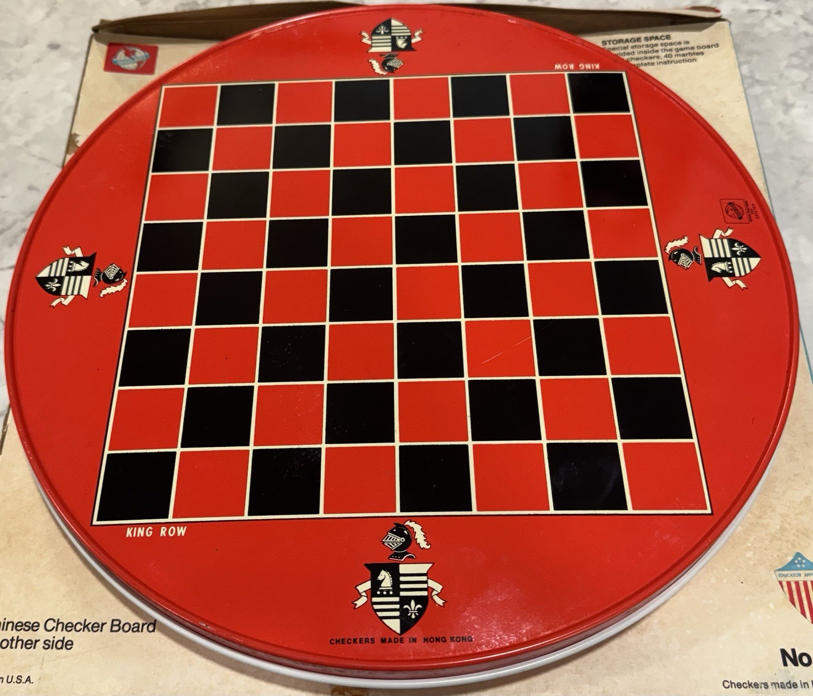 Ohio Art Chinese Checkers & Regular Checkers No. 537 Complete In Box Dragons
