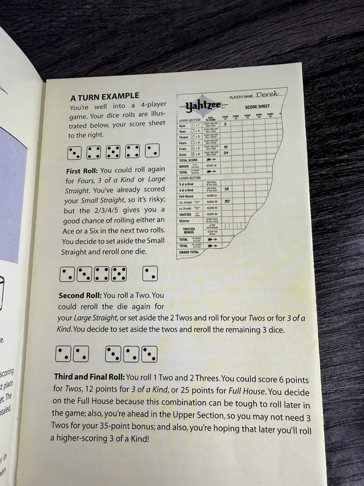 Yahtzee Bookshelf Edition Wood Box 2005 Game. Read Details.