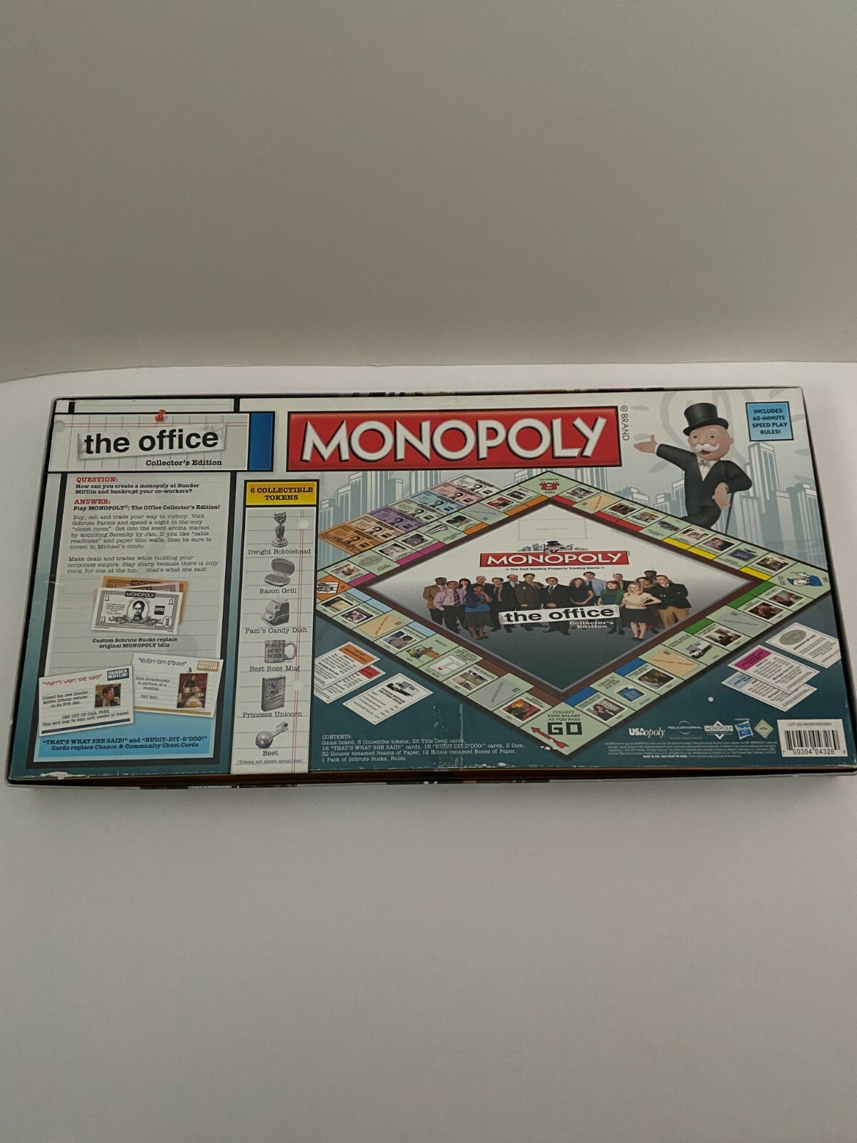 Monopoly The Office Collector’s Edition Complete minus 1 Title Deed Card VG
