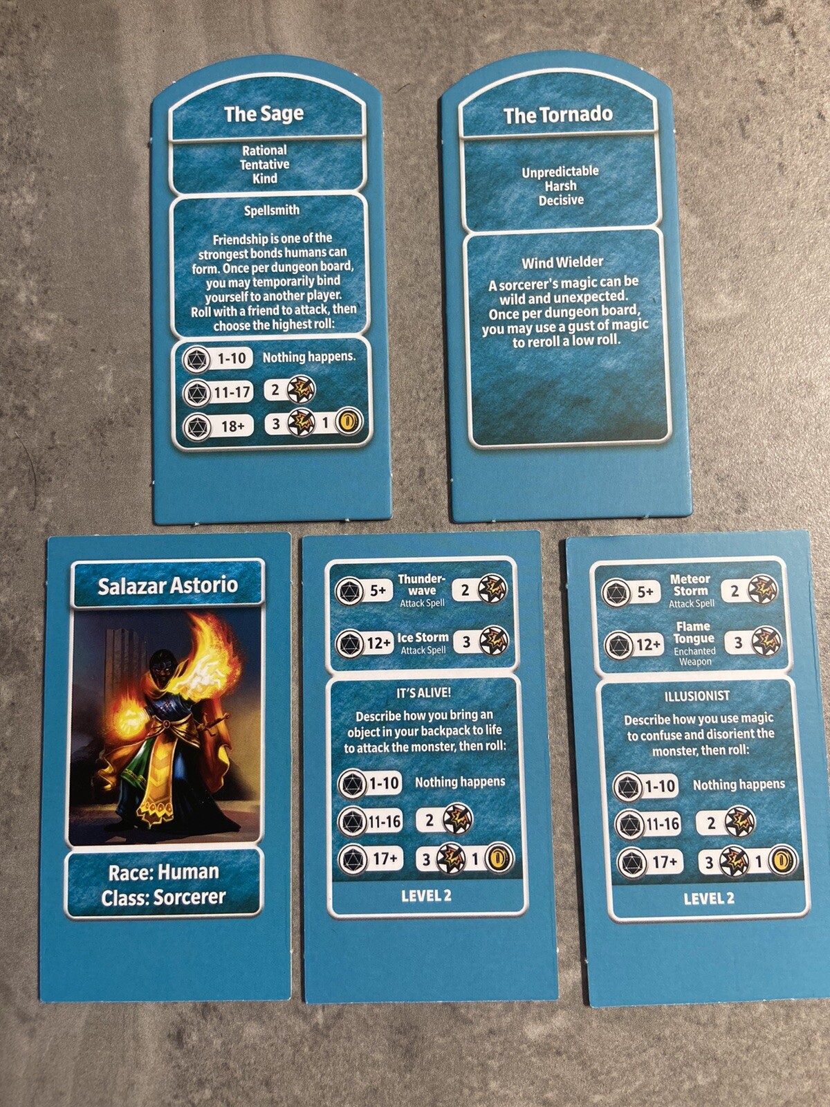 Dungeons & Dragons ADVENTURE BEGINS Game, Replacement 5 x Blue HERO TILES