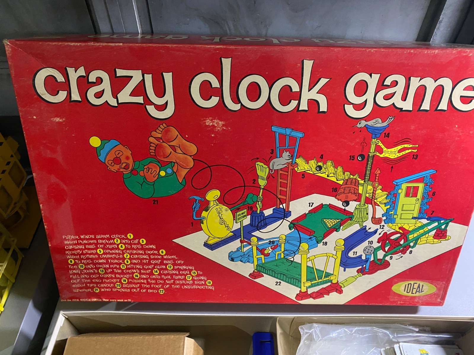 Crazy Clock Board Game Vintage 1964 Nearly Complete Excellent Box