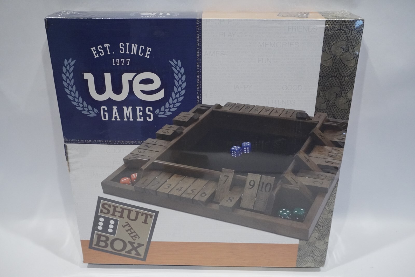 WE Games 4 Player Shut The Box Dice Game,Walnut Stained Wood Large Size NEW