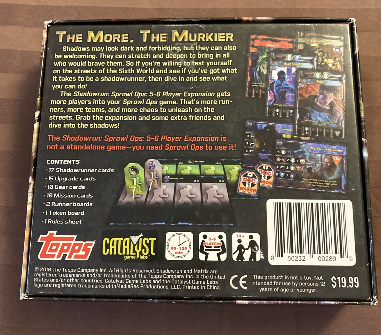 Catalyst Boardgame Shadowrun Sprawl Ops 5-6 Player Expansion Box New 2018