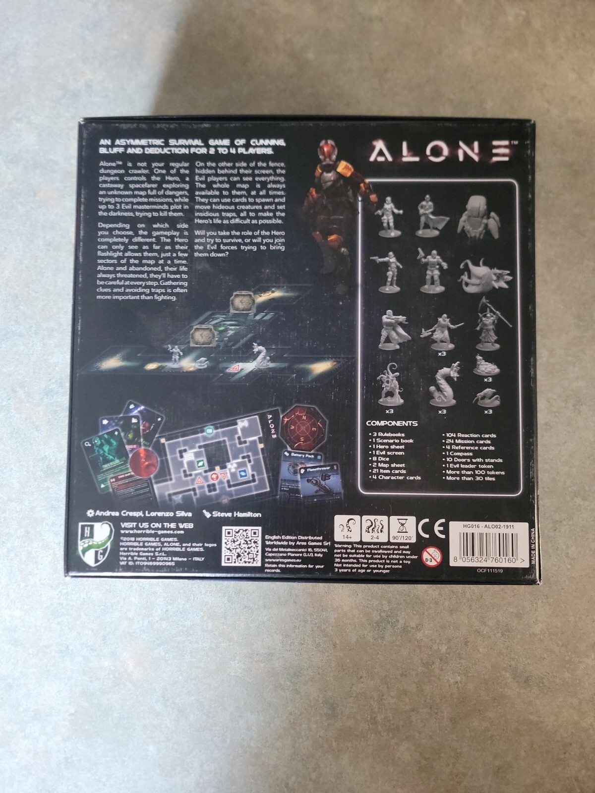 ALONE Kickstarter Version Board Game By Horrible Games