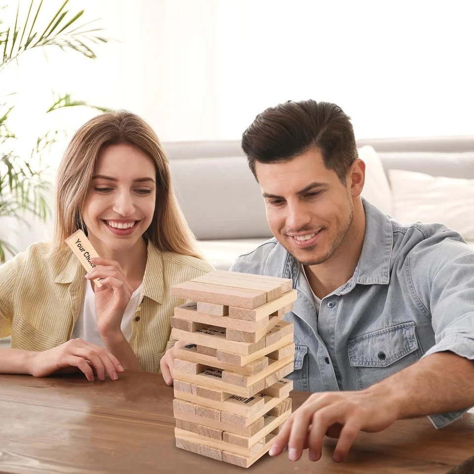 Lust Tower Sex Game for Adults,*48PCS Adults Wooden Block Tower Game for Couples