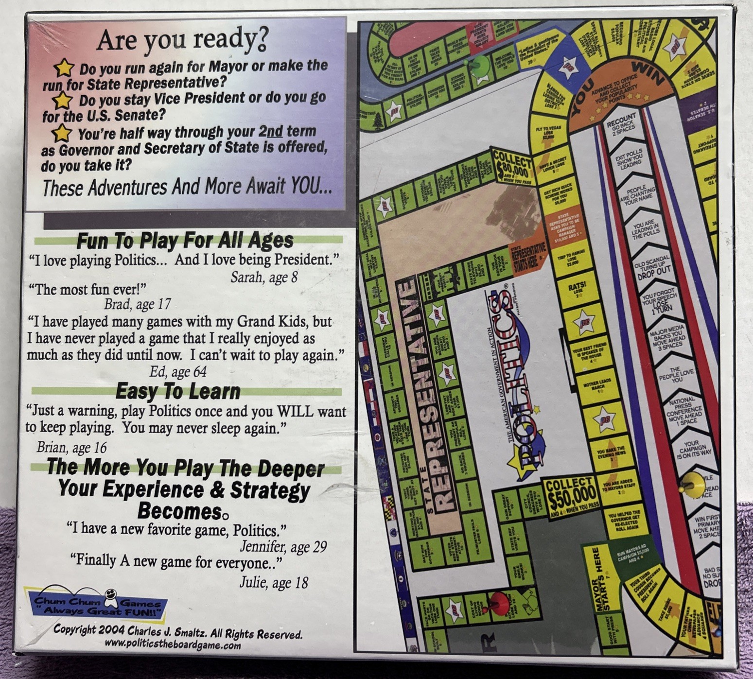 POLITICS – The American Government In Action game 2004 Charles Smaltz SEALED!