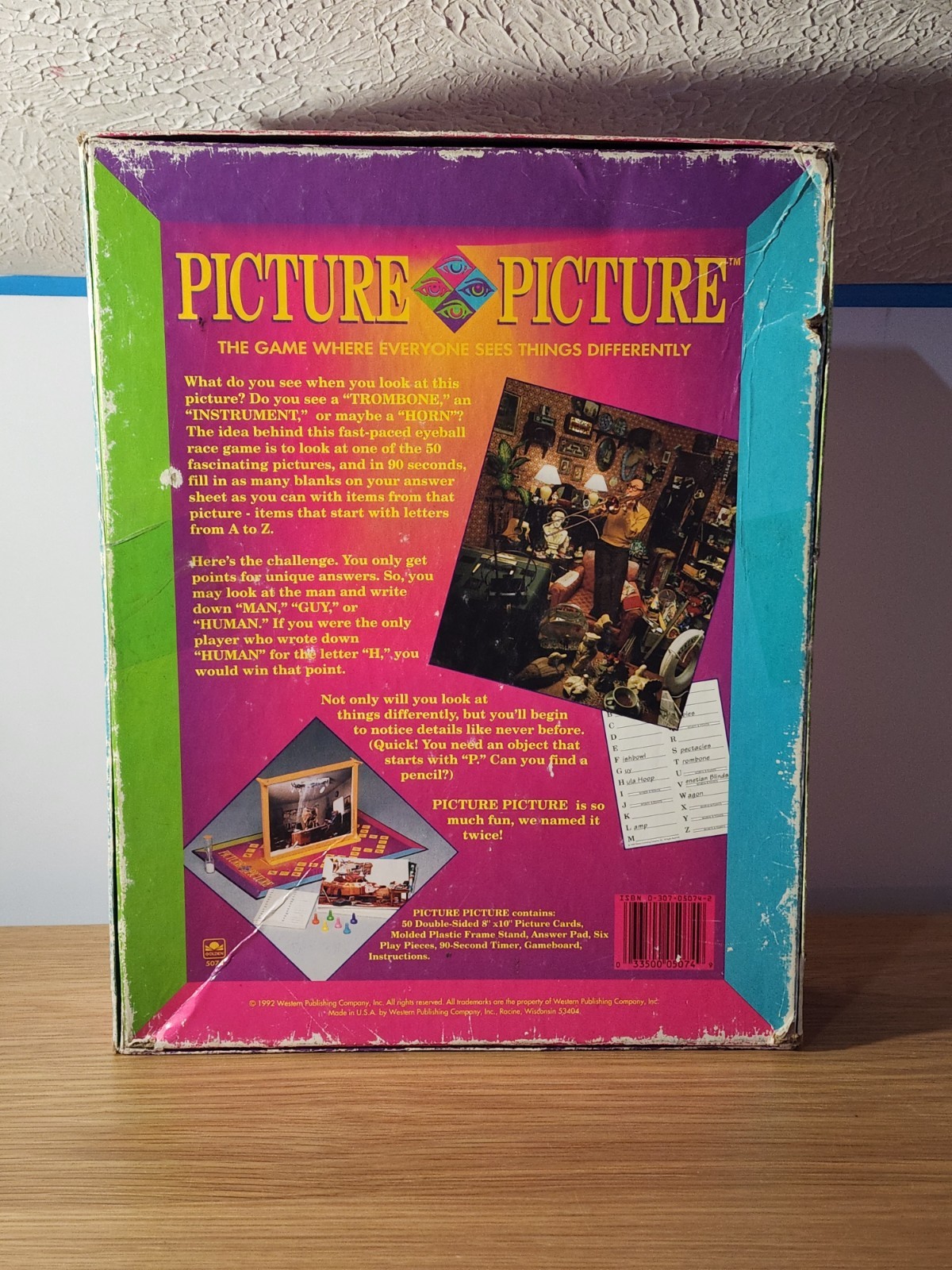 VINTAGE Picture Picture Board Game 99% COMPLETE Golden 1992 90s Party EUC