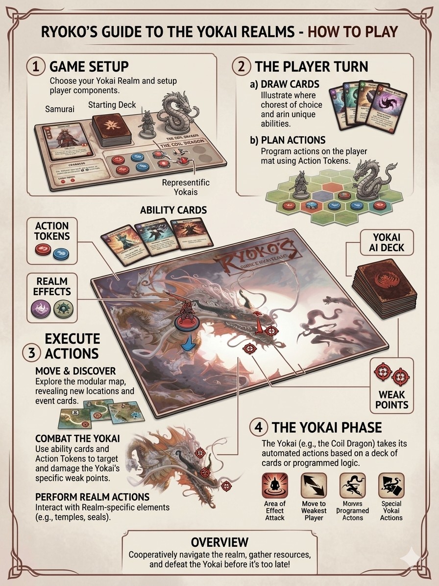 Ryokos Guide To The Yokai Realms Board Game Factory Sealed