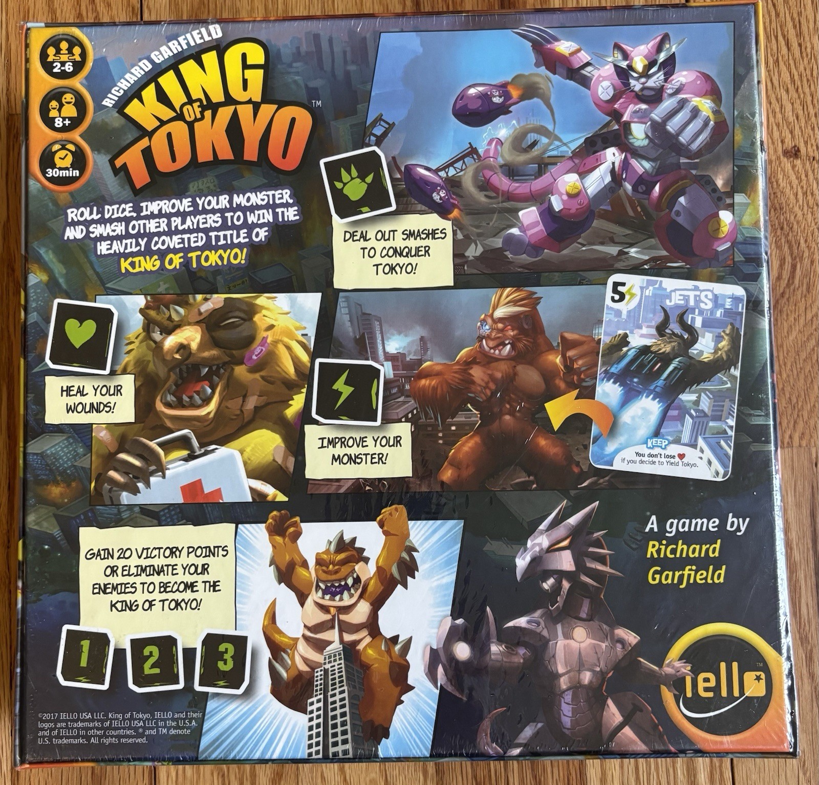 King of Tokyo Board Game IELLO Dice Cards Richard Garfield NIB