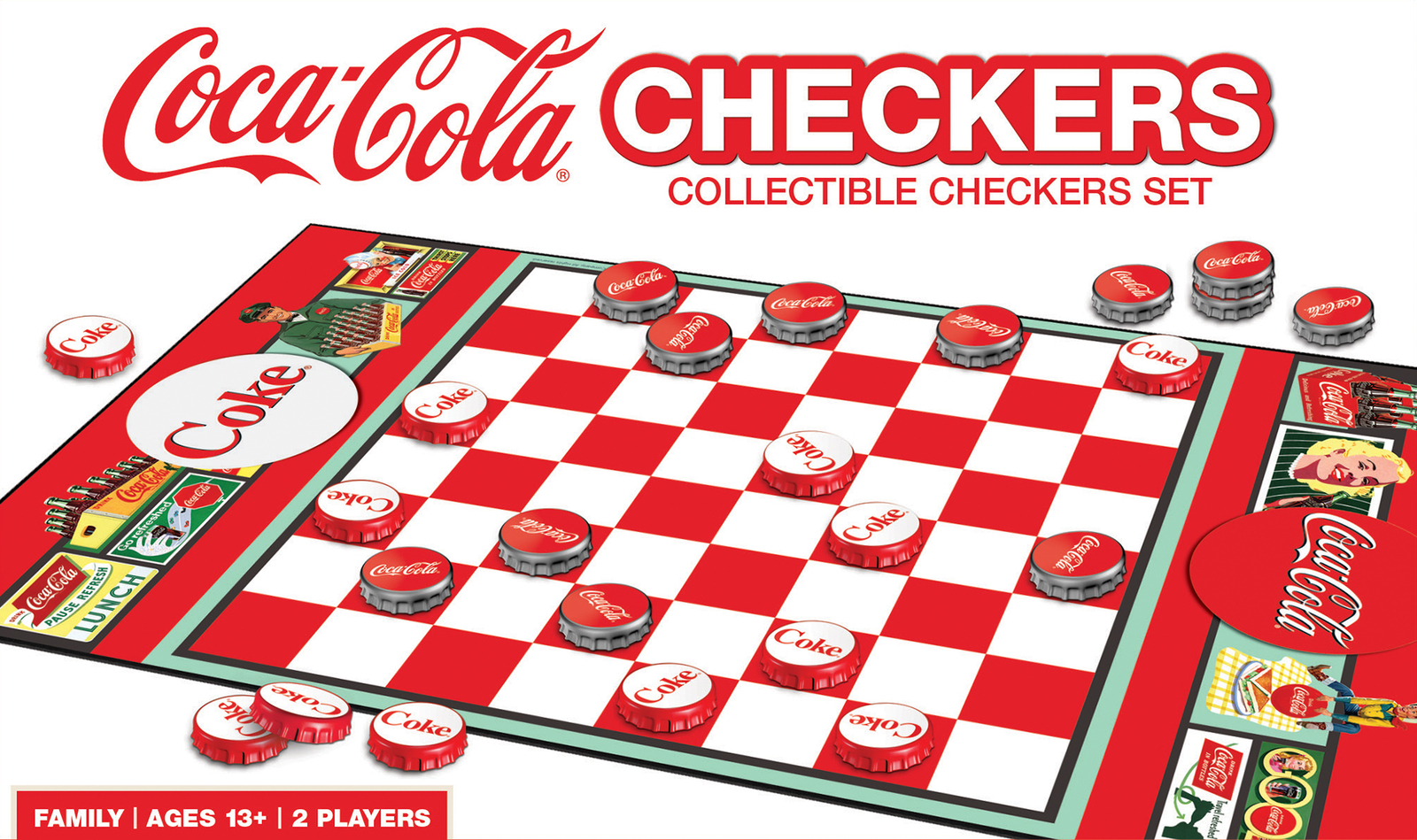 MasterPieces – Coca-Cola – Officially Licensed Checkers Board Game