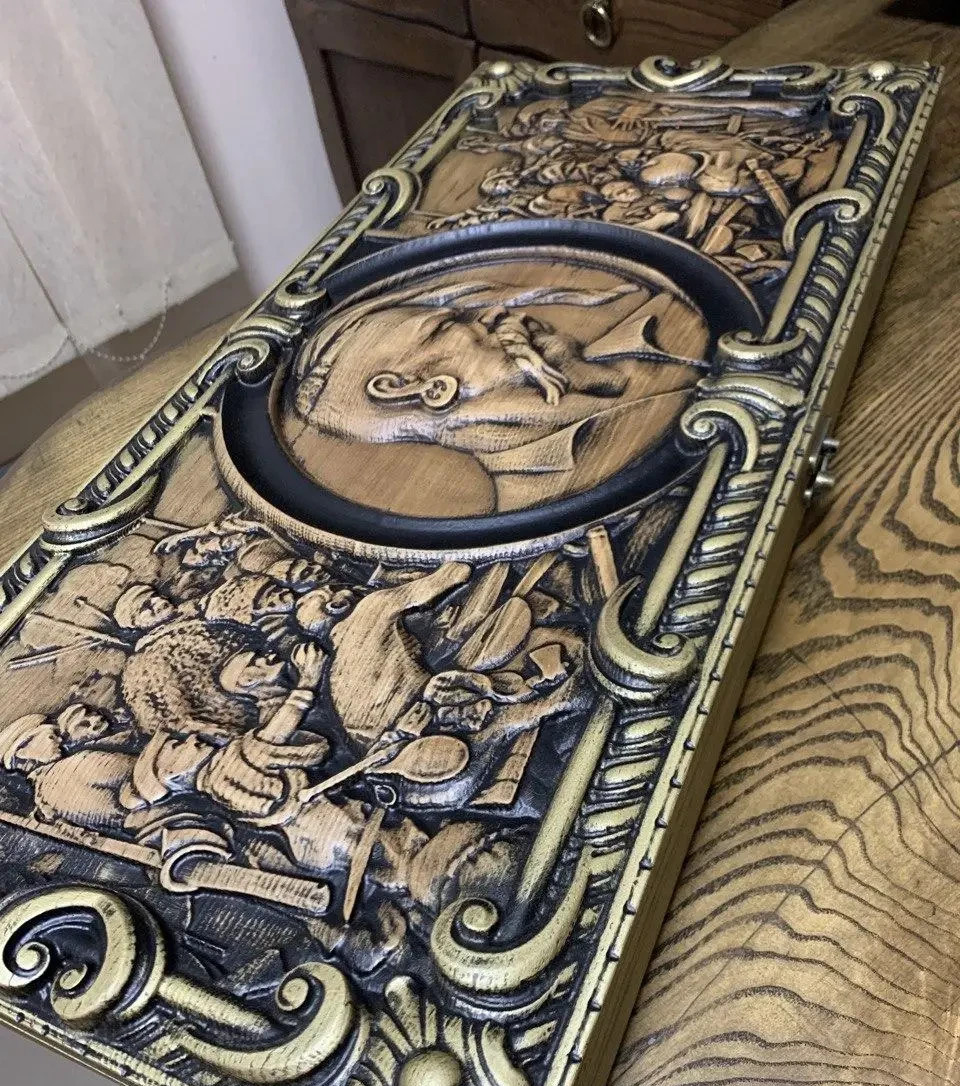Gift backgammon, handmade wooden “Cossacks” 48 cm💛💙