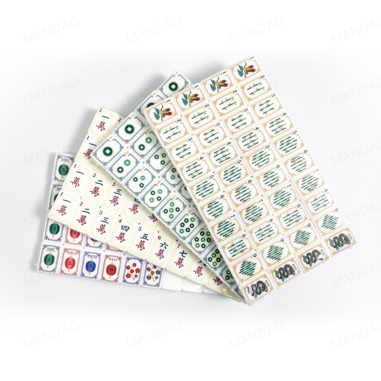 NEW! Vibrant Layered Mahjong Tiles – Full American Set 160Tiles – Koi carp