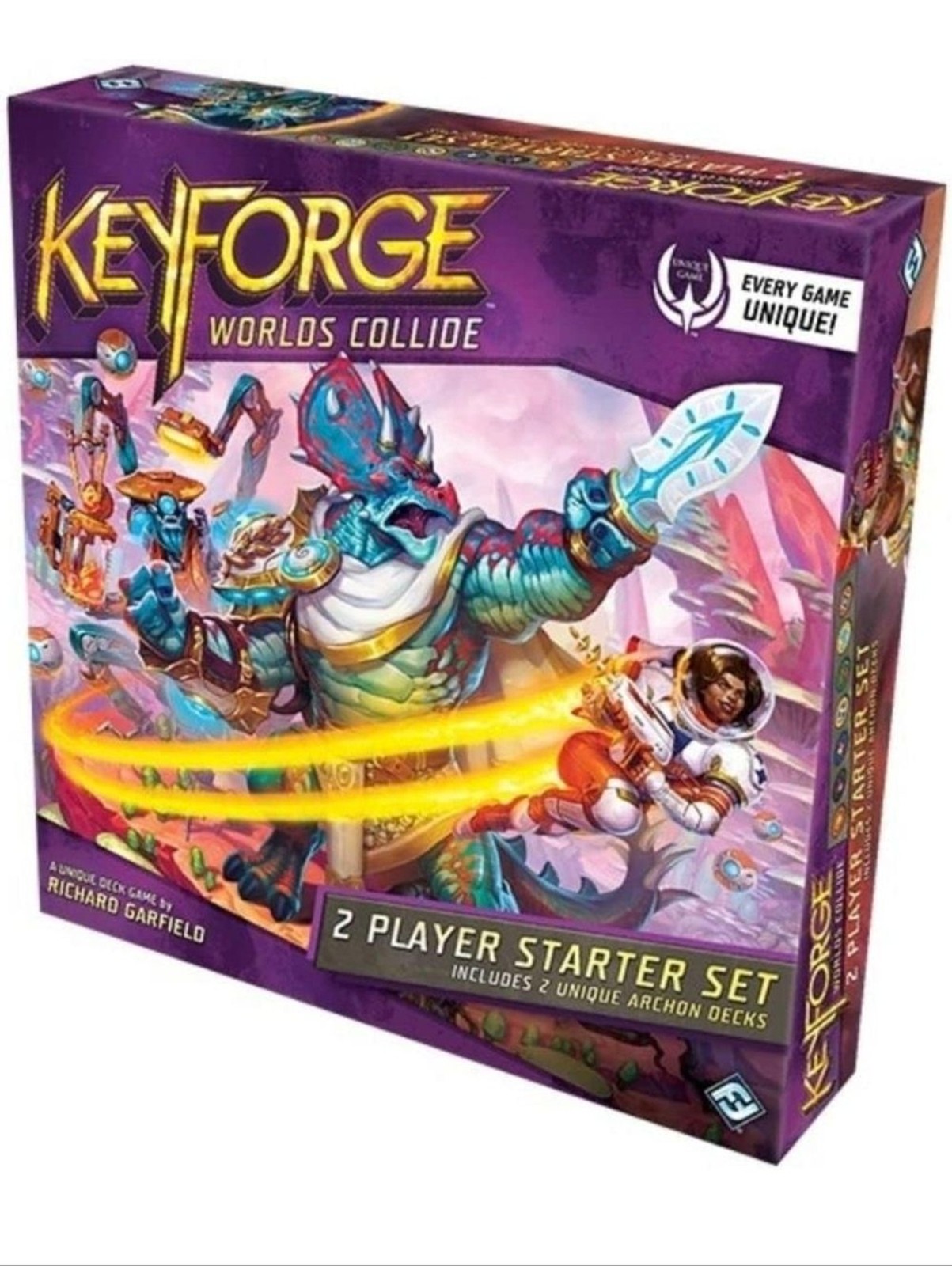 KeyForge Worlds Collide 2 Player Starter Set – Purple Box Art