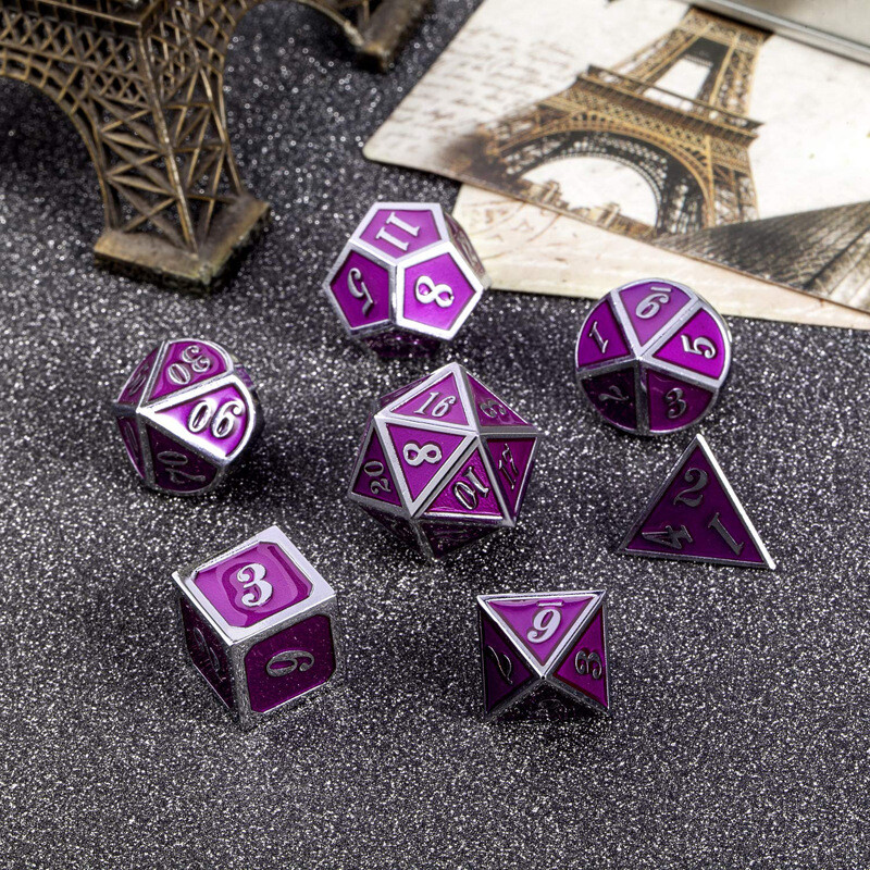 7pcs Polyhedral Metal Dice Sets For Role Playing Game RPG